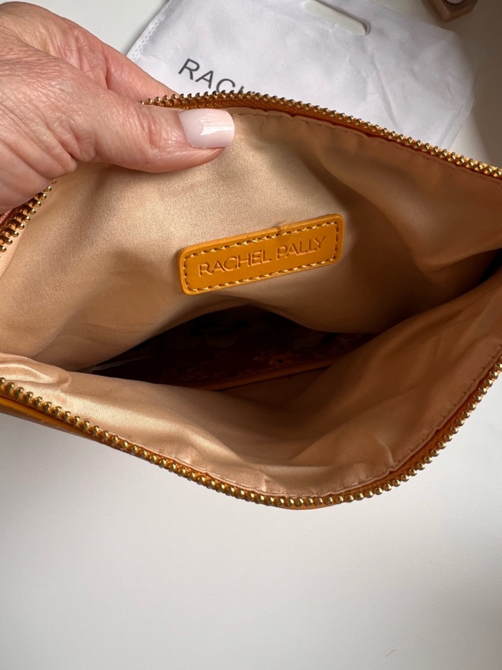 Rachel Pally Mustard and Rust Floral Fold-Over Clutch - Picture 4 of 7